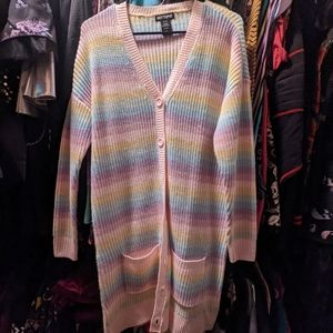 Hot Topic Oversized Long Pastel Cardigan